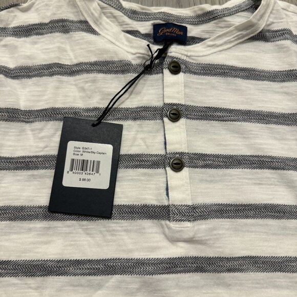 Good Man Brand Men's Short Sleeve Quarter-Button Up Tee - Picture 2 of 4